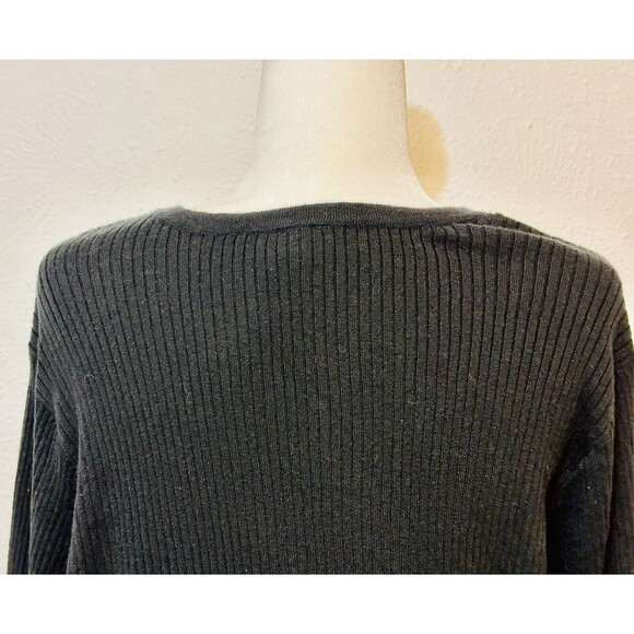 Torrid Women Size 4 Black Ribbed Tie Front Long Sleeve Cardigan Everyday Staple - Picture 7 of 12